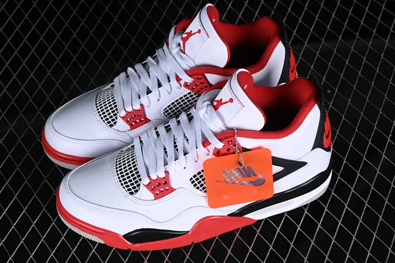 All categories Air Jordan Jordan series basketball shoes Air Jordan 4 LJR version Air Jordan 4 Retro "Fire Red" AJ4 Joe 4 white red flame red basketball shoes DC7770-160